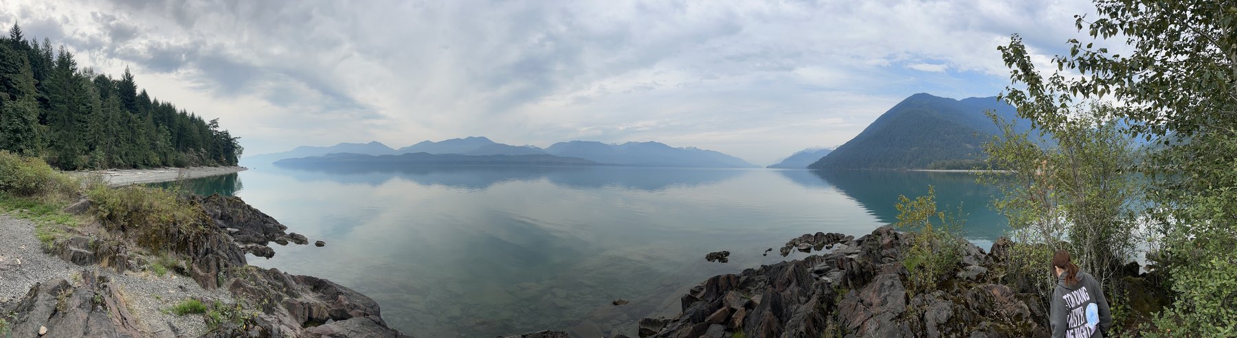 Wide mountain lake panorama