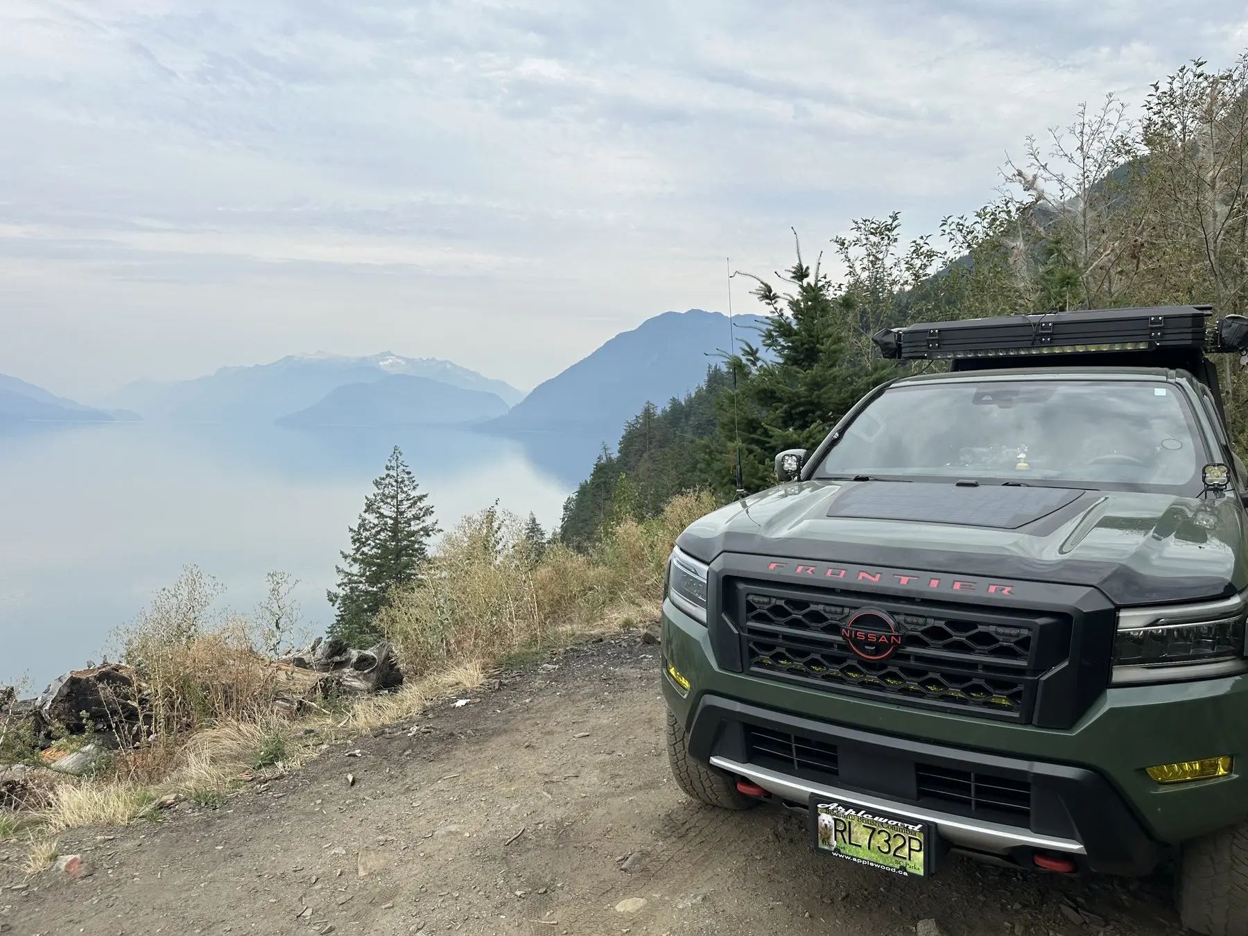 Frontier overlooking a mountain lake in British Columbia
