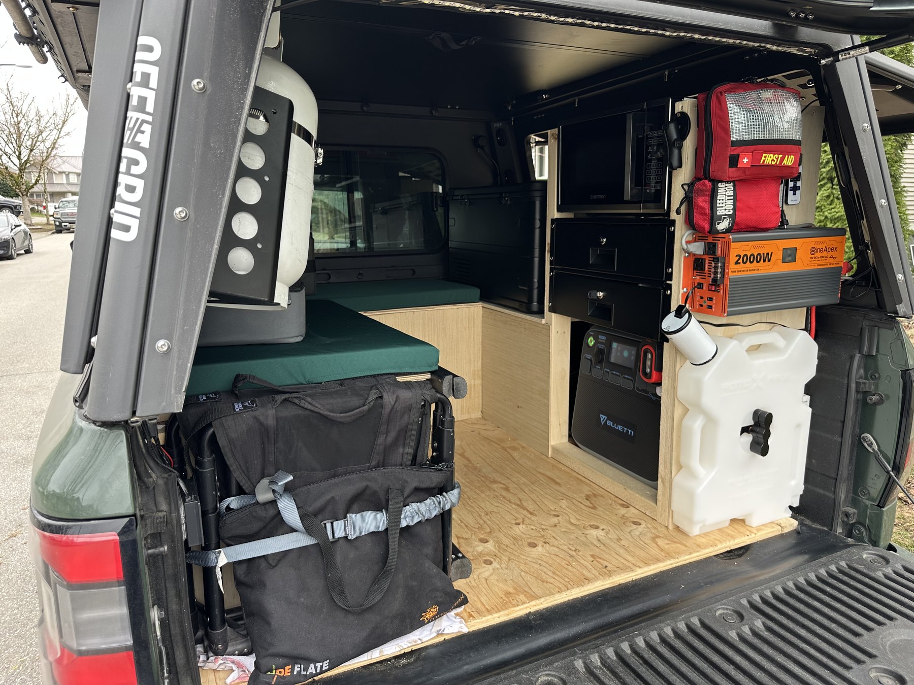 Finished overland interior with sleeping platform
