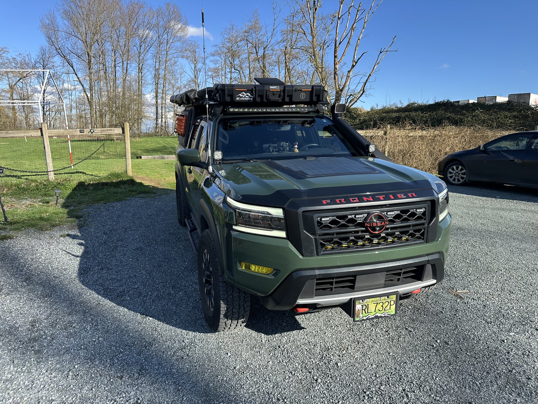 Frontier parked in spring sun